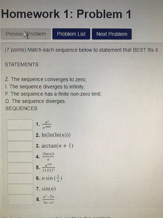 Solved Homework 1: Problem 1 Previou Problem Problem List | Chegg.com