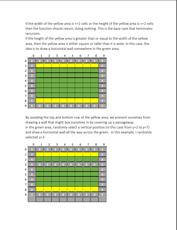 Solved 3) Recursive Maze Generation - 20 pts Implement the | Chegg.com