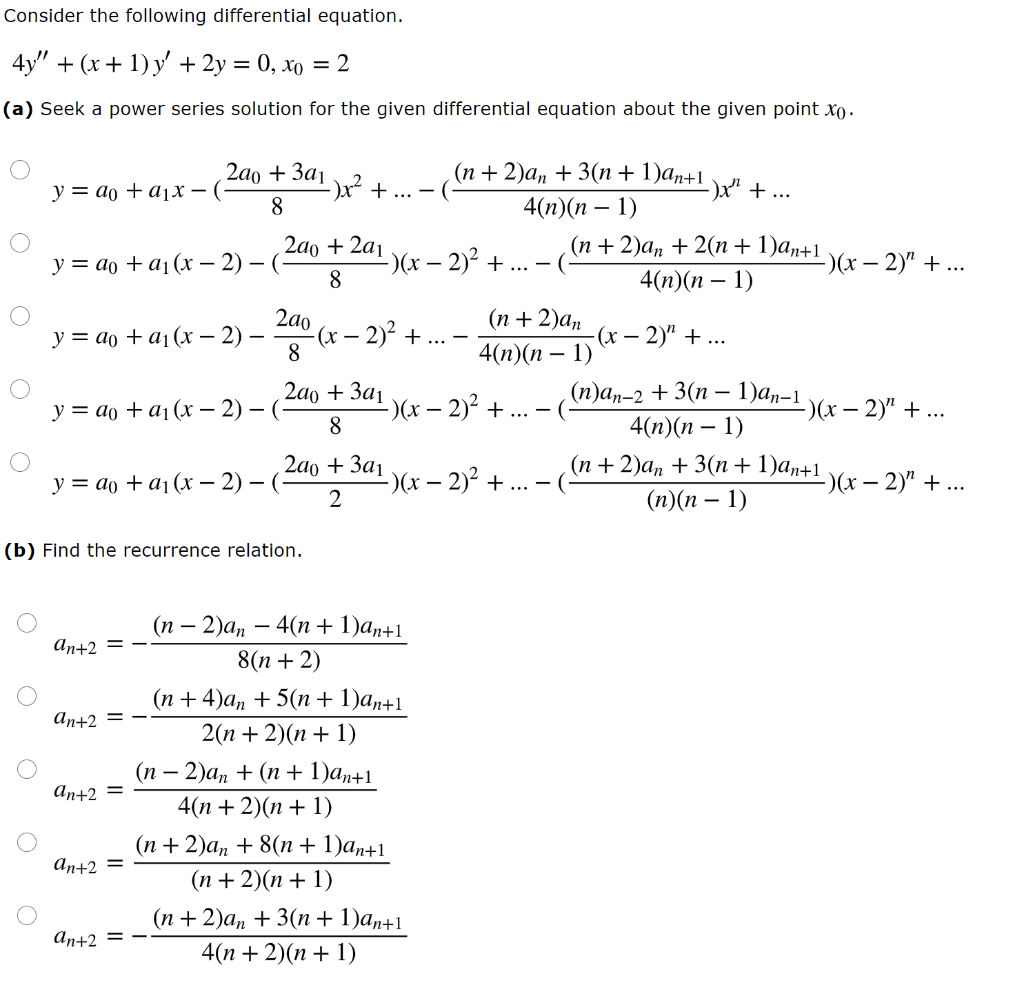 Solved Hello I need some help with my Differential | Chegg.com