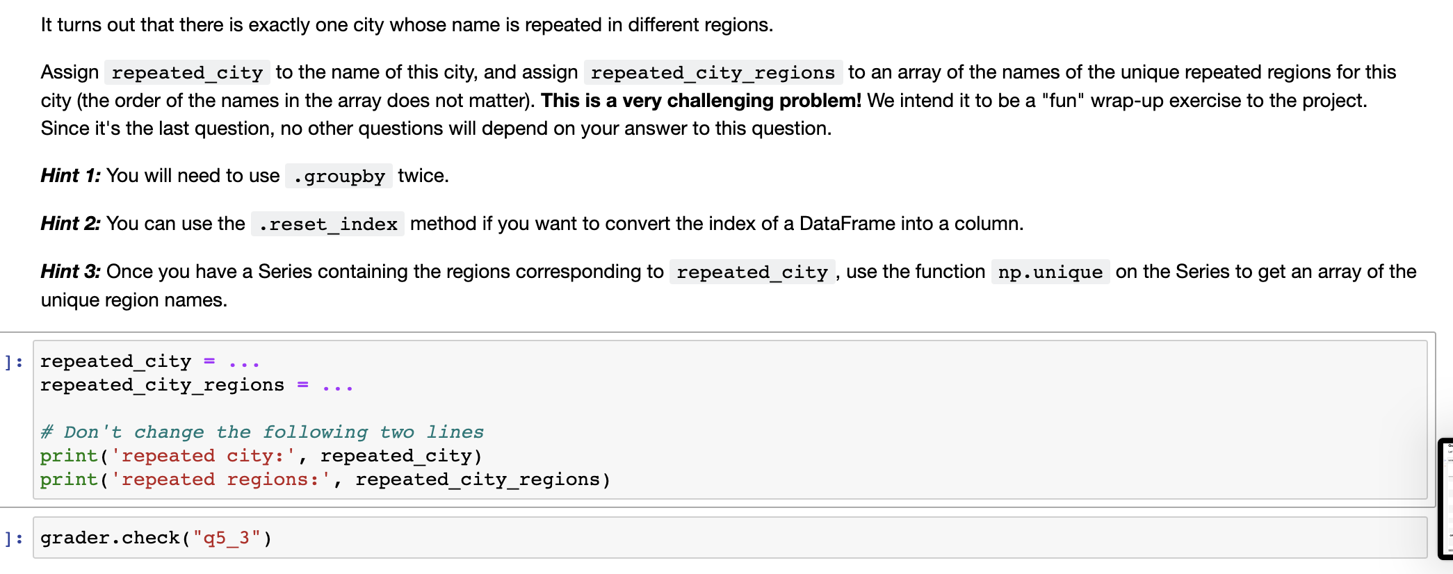 Question 5.3 (3 points) Let's look at ucsd_state one | Chegg.com