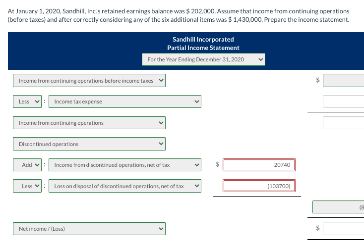 Solved The accountant preparing the income statement for | Chegg.com