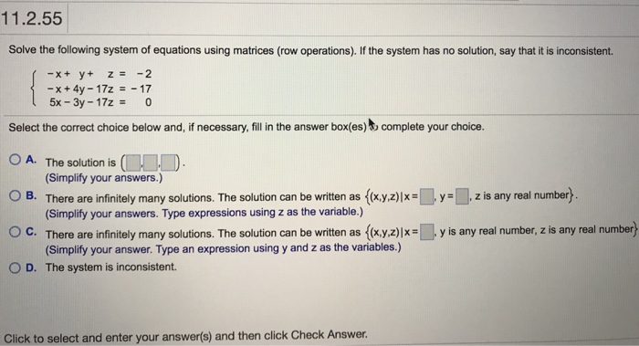 Solved Solve the following system of equations using Chegg