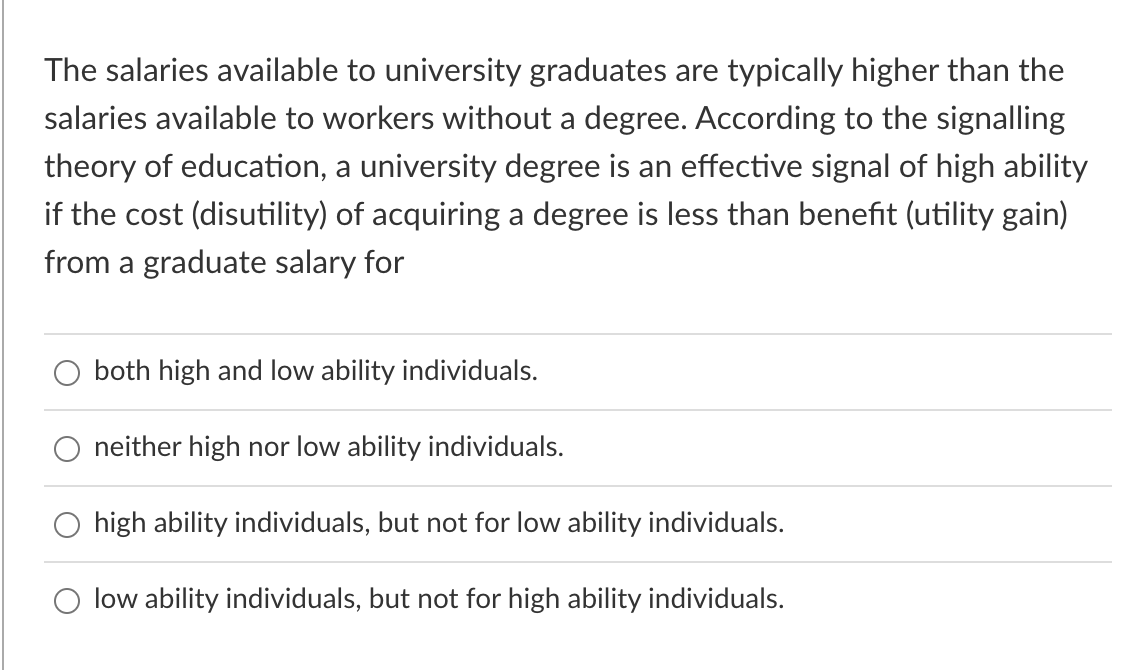 Solved The salaries available to university graduates are