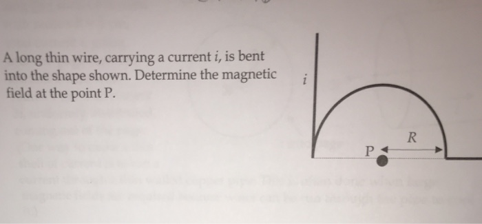 Solved a long thing wire carrying a current i is bent into | Chegg.com