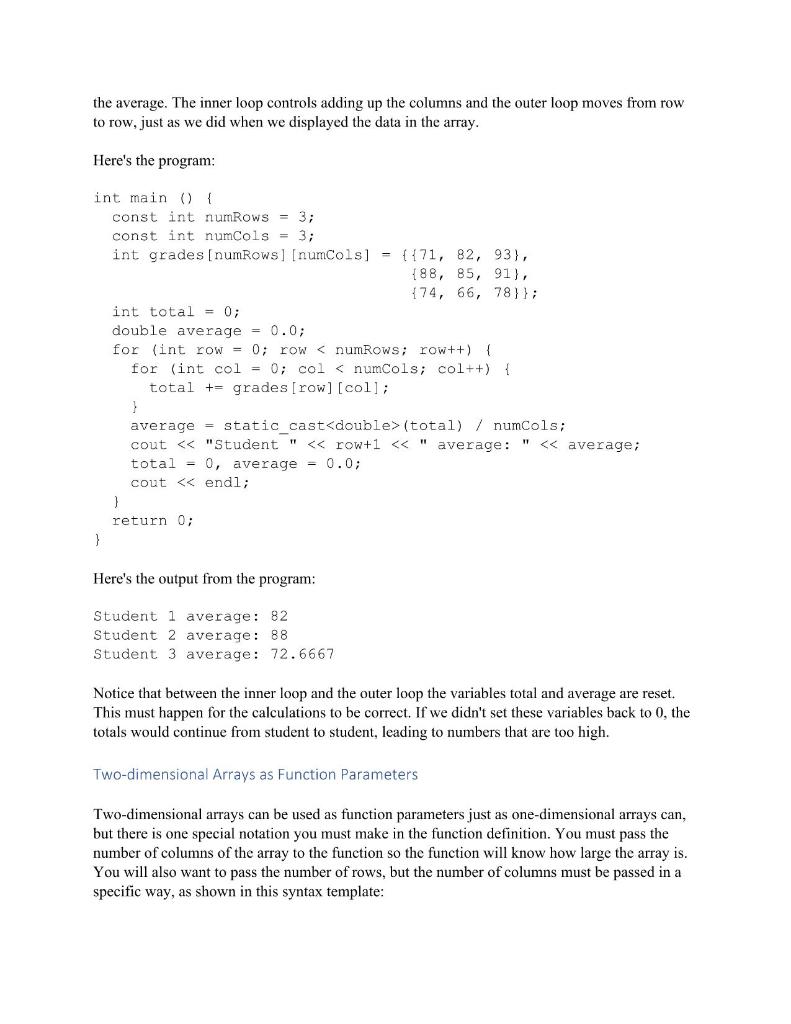 Solved Arrays In the last chapter we learned about one type | Chegg.com