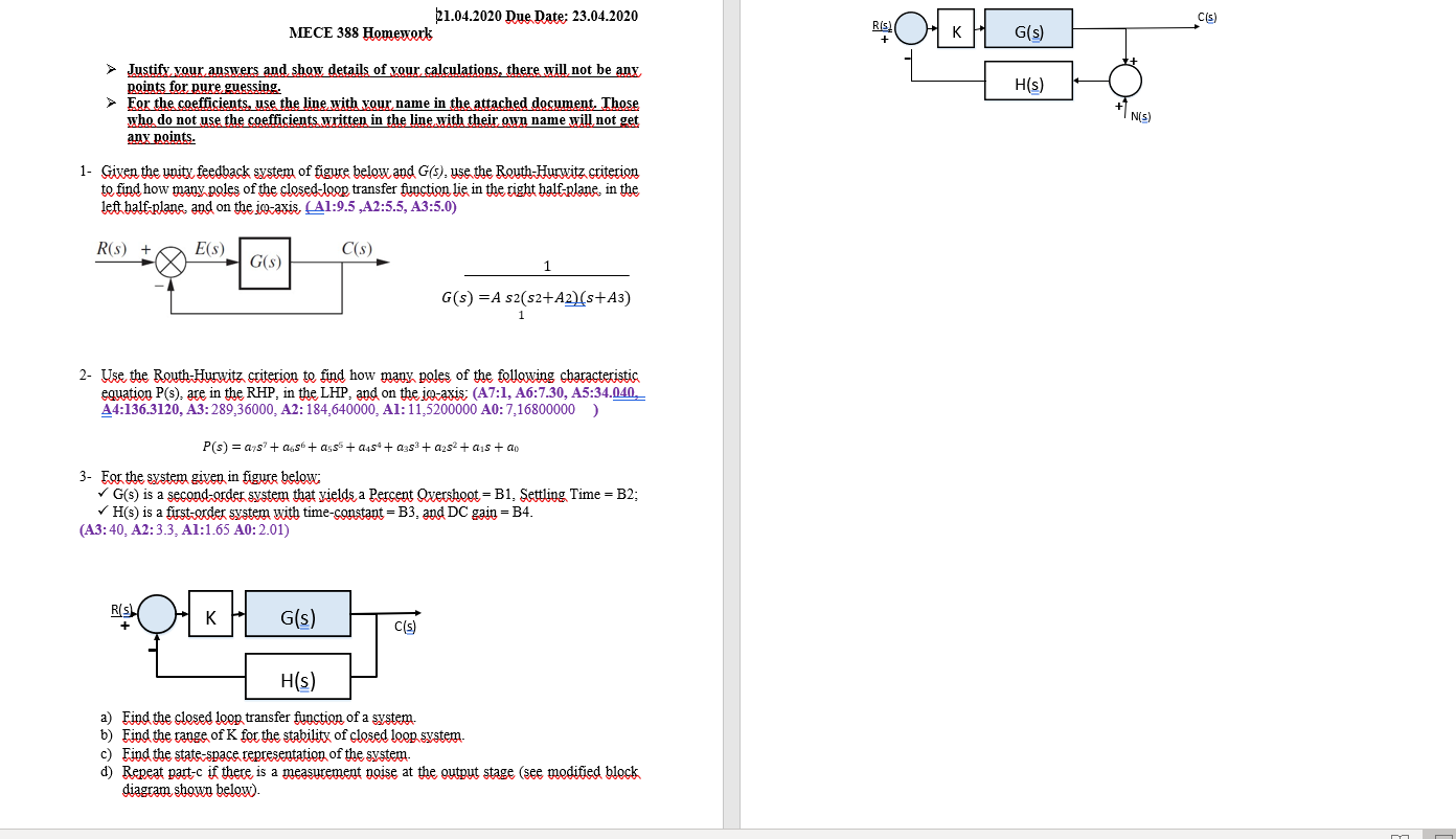 Solved 21.04.2020 Due Date: 23.04.2020 MECE 388 Homework | Chegg.com