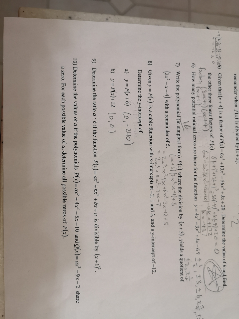 Solved Remainder When X Is Divided By X 2 11 12 Chegg Com