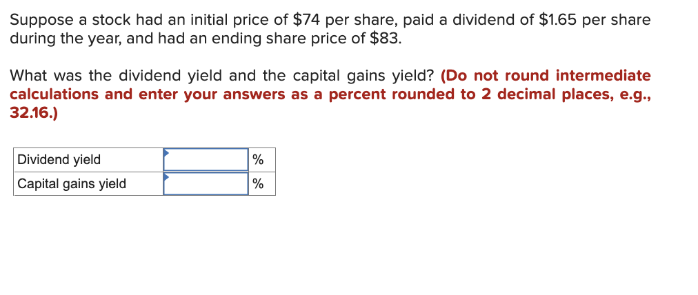 Solved Suppose a stock had an initial price of $74 per | Chegg.com