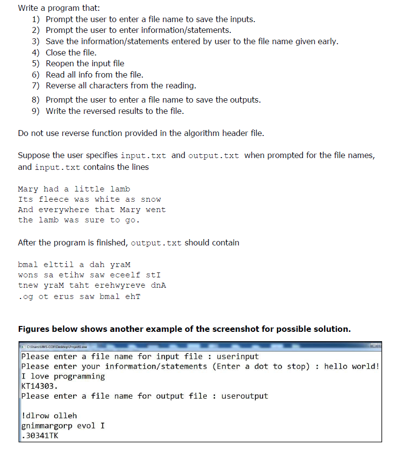 Solved Write a program that: 1) Prompt the user to enter a | Chegg.com