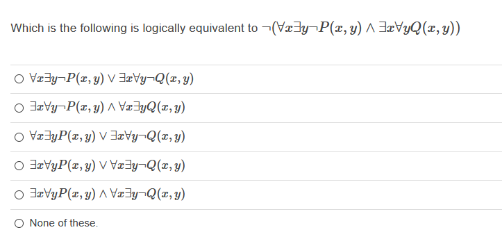 Solved Which is the following is logically equivalent to | Chegg.com