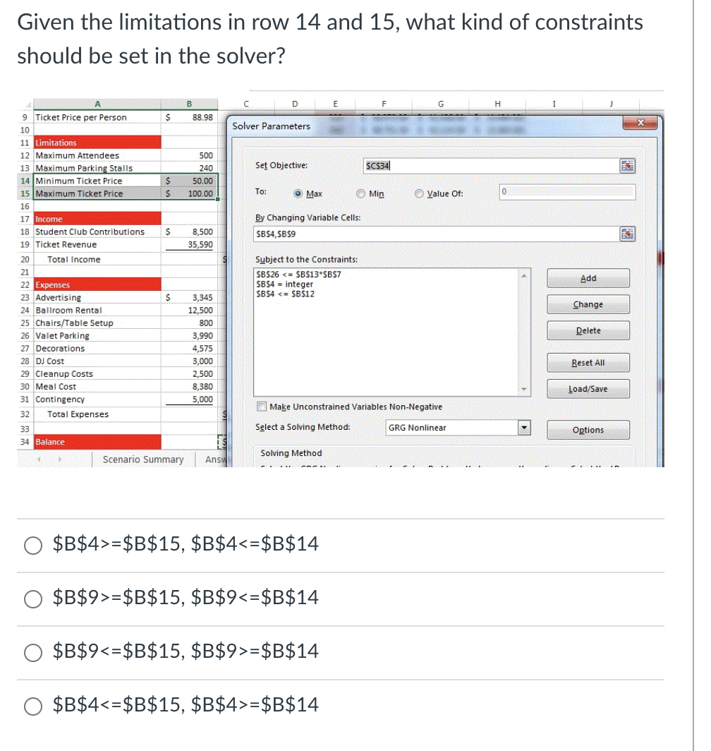 Solved Based On The Following 'Solver' Report Objective Cell | Chegg.com