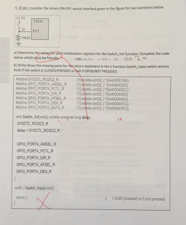Solved 1. (8 pts.) Consider the binary ON-OFF switch | Chegg.com