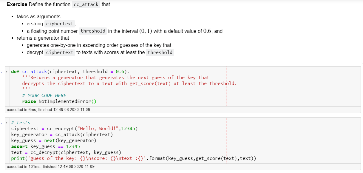 Exercise Define a function cc_decrypt that • takes a | Chegg.com