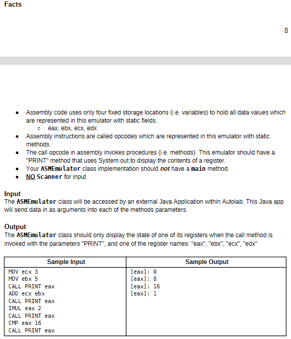 Problem 8: ASM Emulator (10 points) (Assembly | Chegg.com