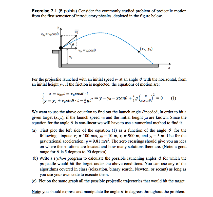 kinematics projectile motion problems and solutions