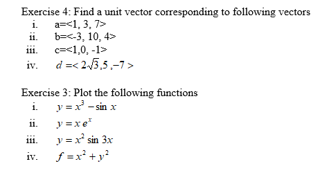 Solved Exercise 4: Find a unit vector corresponding to | Chegg.com