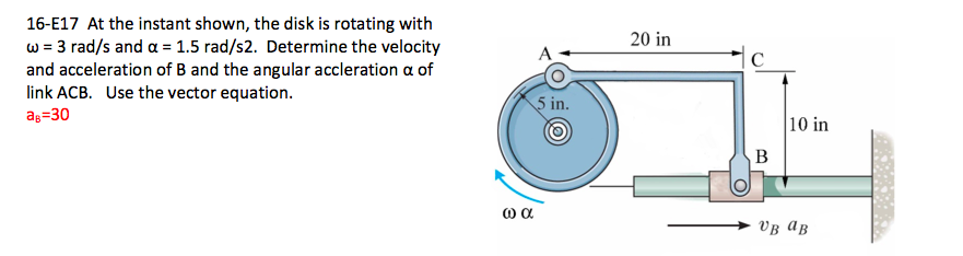 Solved 16 E17 At The Instant Shown The Disk Is Rotating Chegg