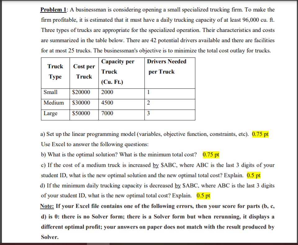 Solved Problem 1 A businessman is considering opening a