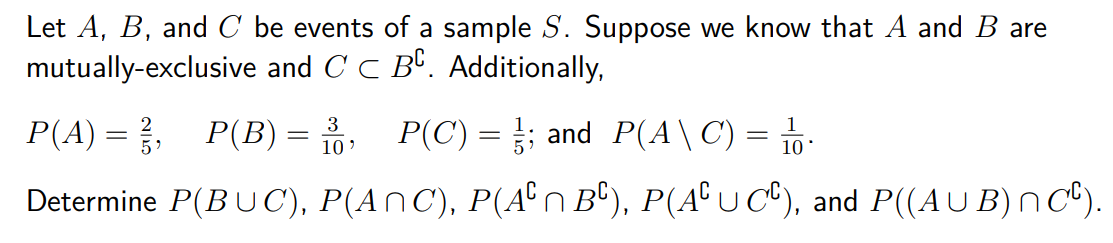 Solved Let A,B, And C Be Events Of A Sample S. Suppose We | Chegg.com