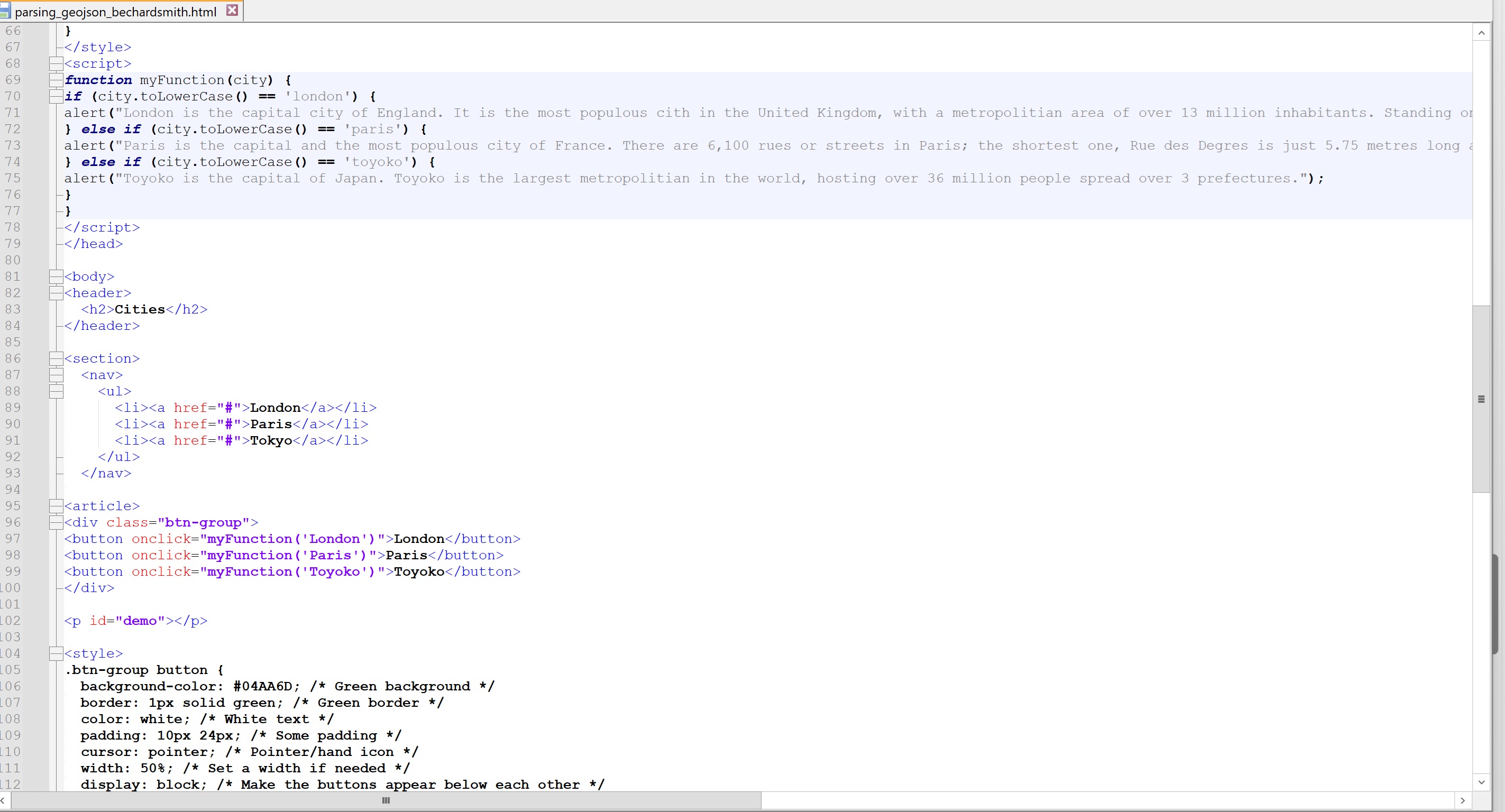 assignment to property of function parameter 'btn'