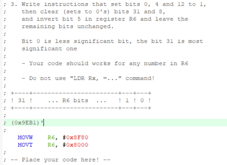 Solved ; 3. Write instructions that set bits o, 4 and 12 to | Chegg.com