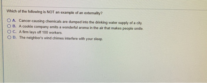 Solved Which of the following is NOT an example of an | Chegg.com
