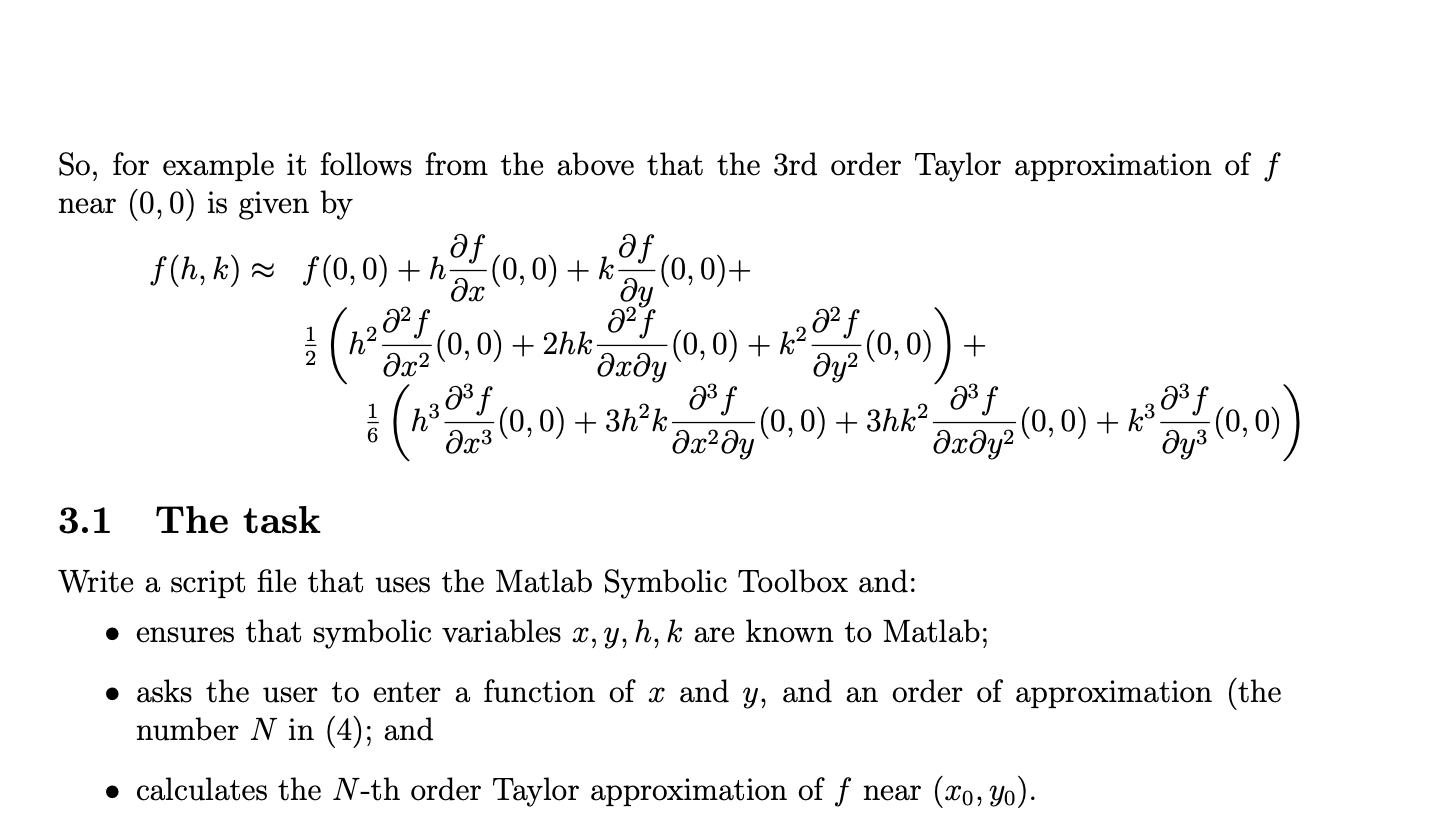 Solved 3 Taylor Series For Functions Of Two Variables For A