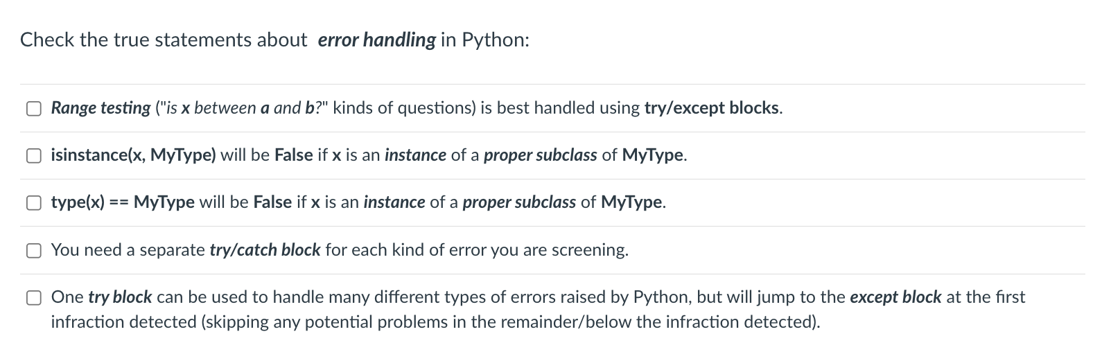 Python Error Handling