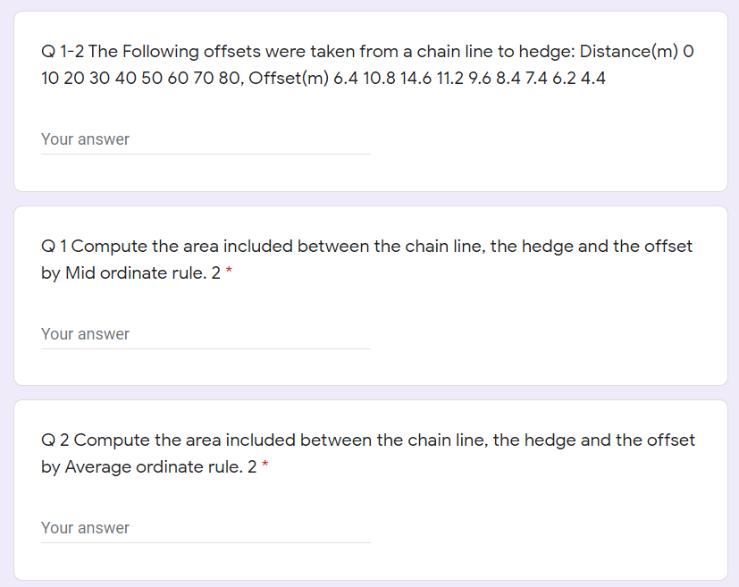 Solved Q 1-2 The Following offsets were taken from a chain | Chegg.com