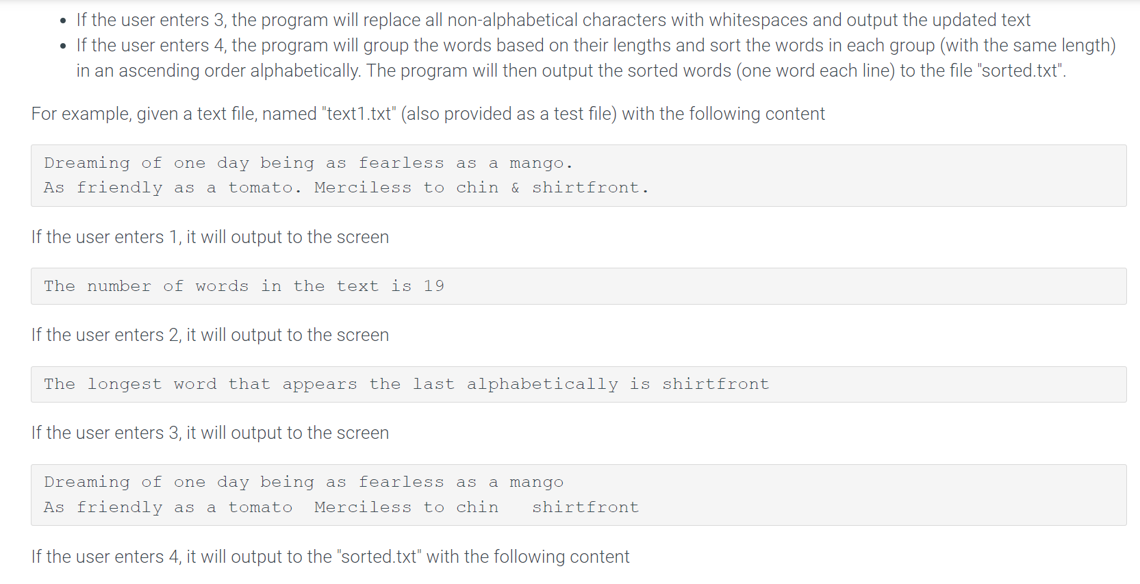 Solved 29.4 Project 1 - Problem# 2: A Simple Text Processing | Chegg.com