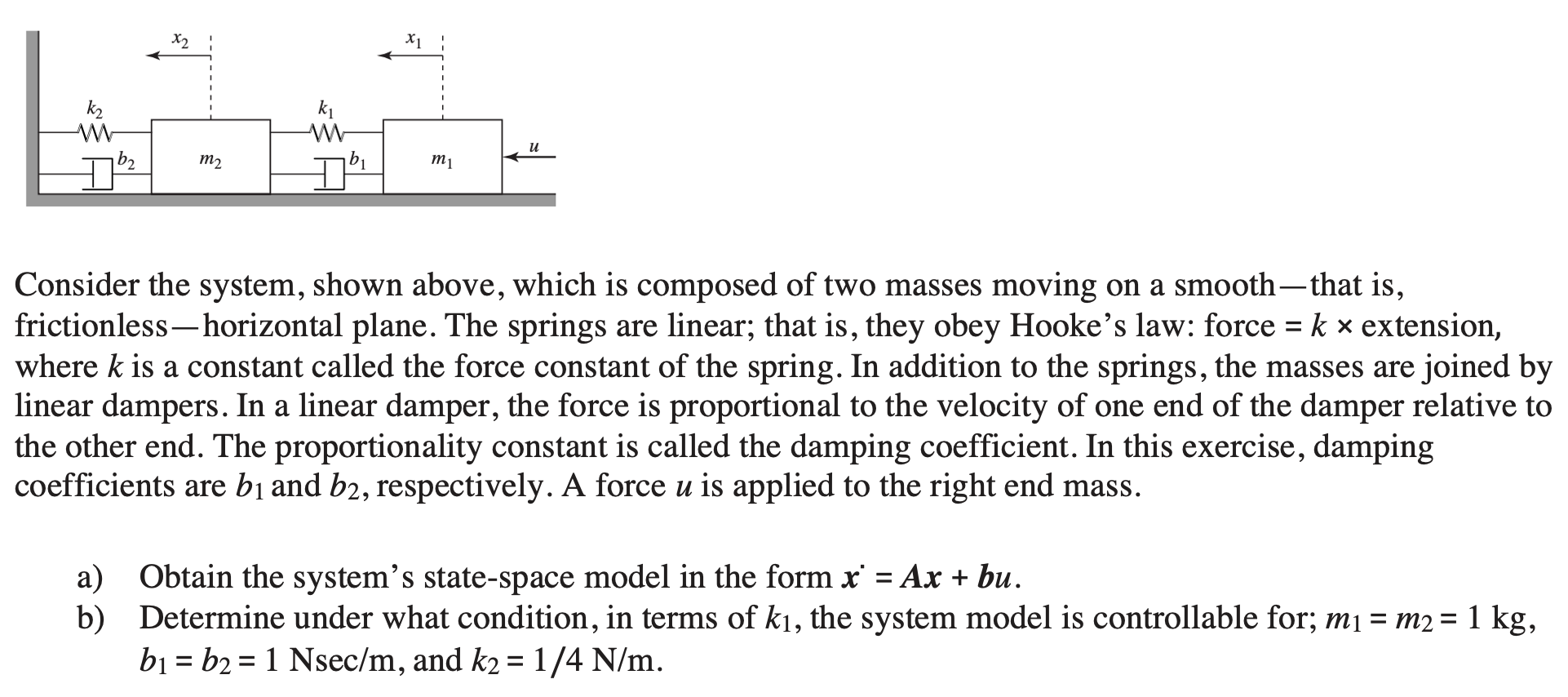 Solved Consider The System Shown Above Which Is Composed 9463