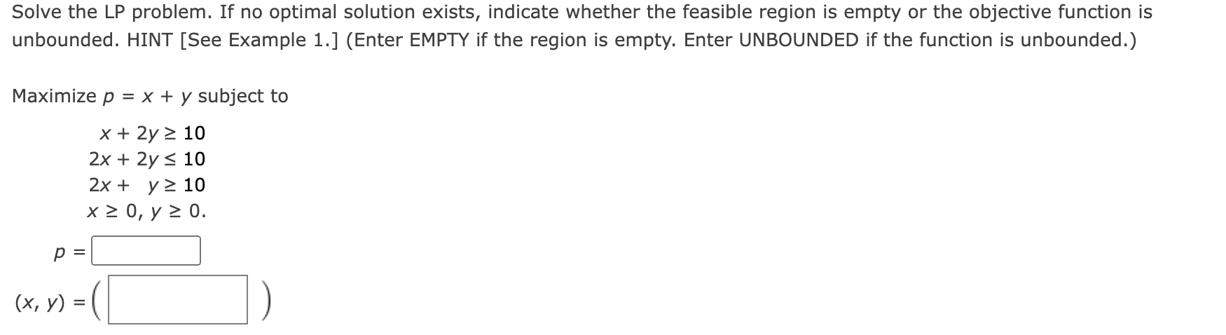 Solved Solve The LP Problem. If No Optimal Solution Exists, | Chegg.com