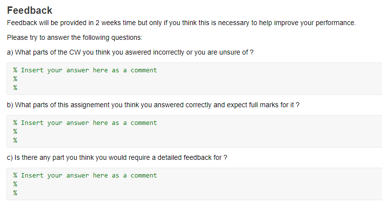 Solved Feedback Feedback Will Be Provided In 2 Weeks Time | Chegg.com