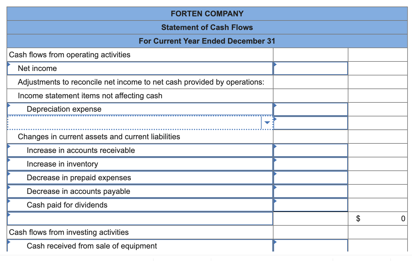 Solved Required: Prepare a complete statement of cash flows | Chegg.com