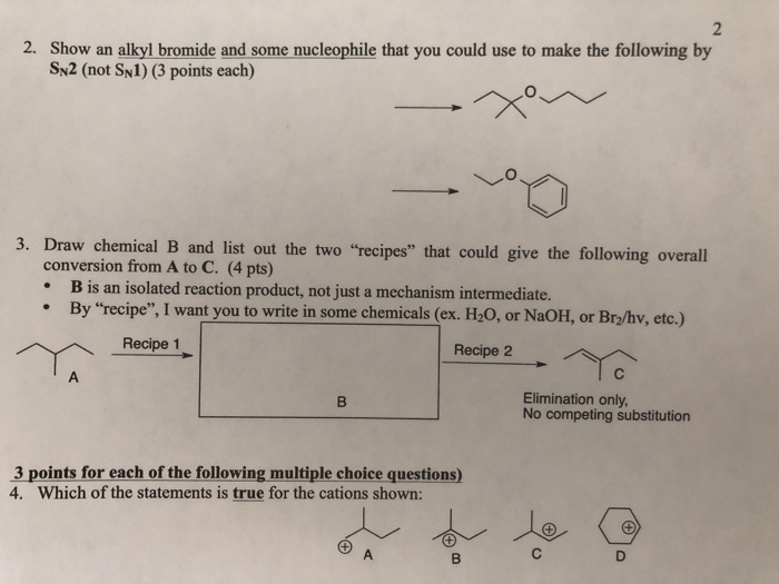 Solved Draw Chemical B And List Out The TWO “recipes” That | Chegg.com