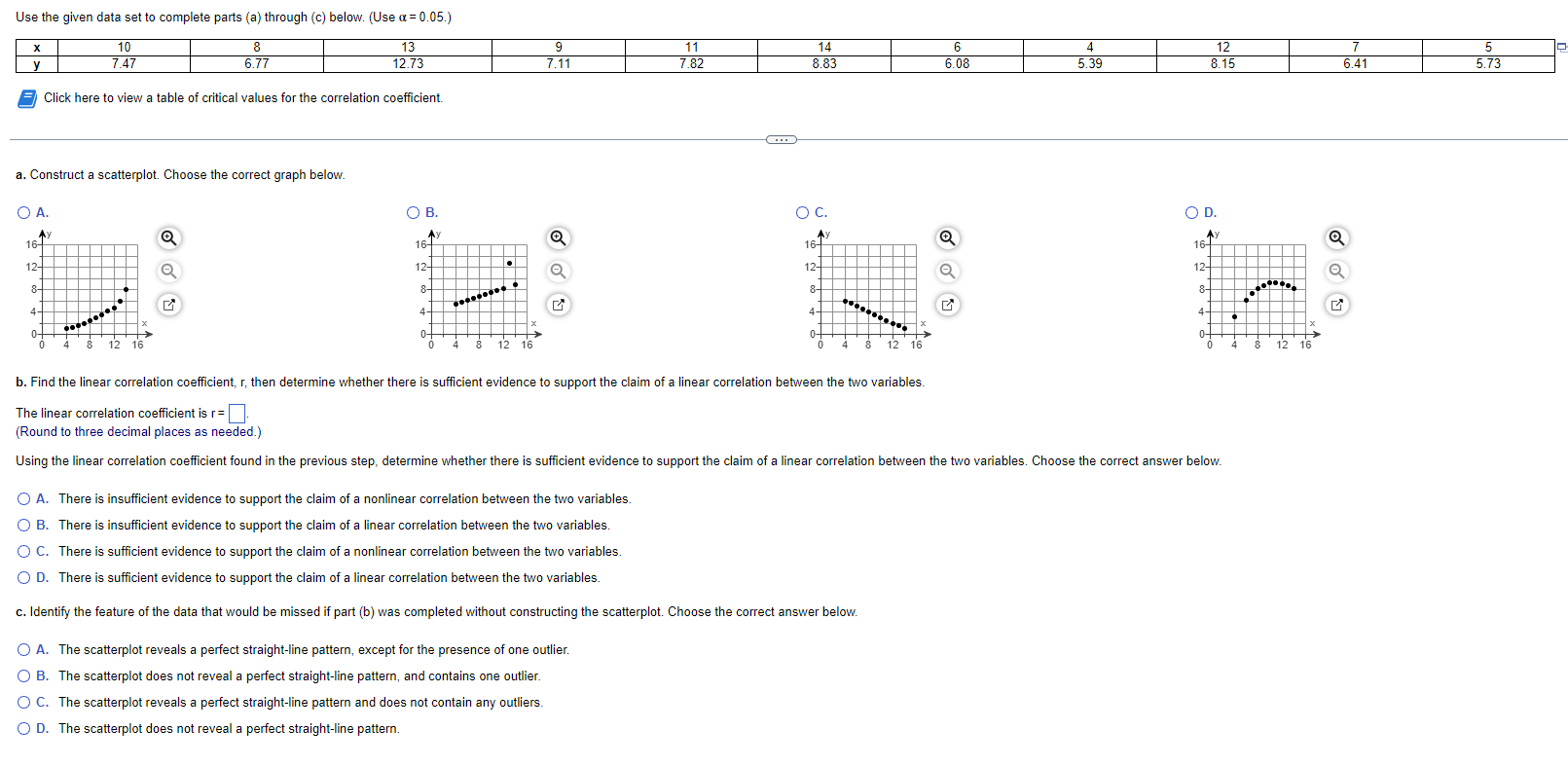 Solved Use the given data set to complete parts (a) through | Chegg.com