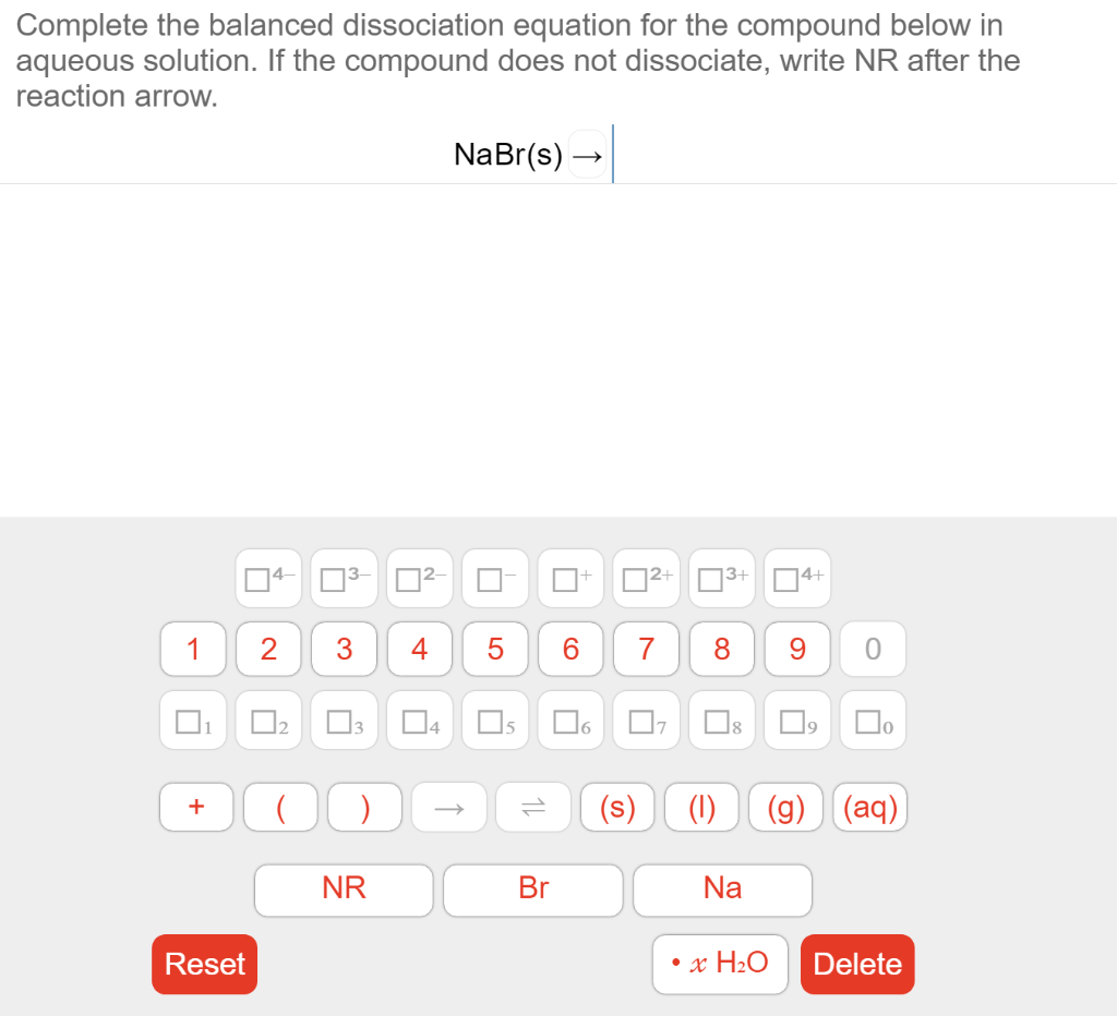 Solved Complete The Balanced Dissociation Equation For The 6875