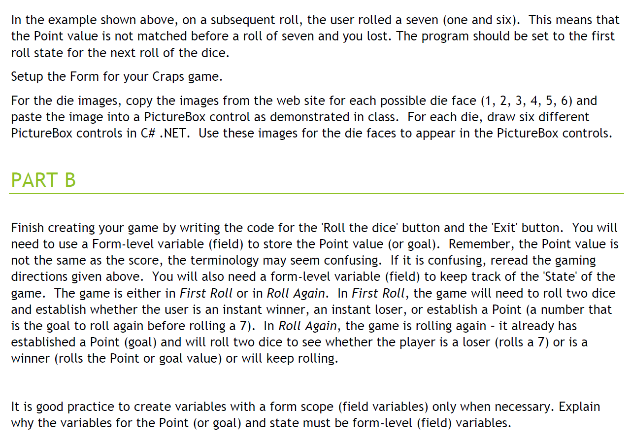 Solved Figure 1: A Flowchart for the Game of Craps In this | Chegg.com