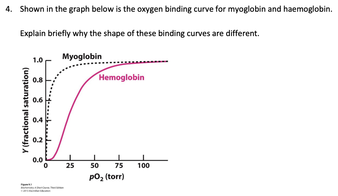 Solved 4 Shown In The Graph Below Is The Oxygen Binding