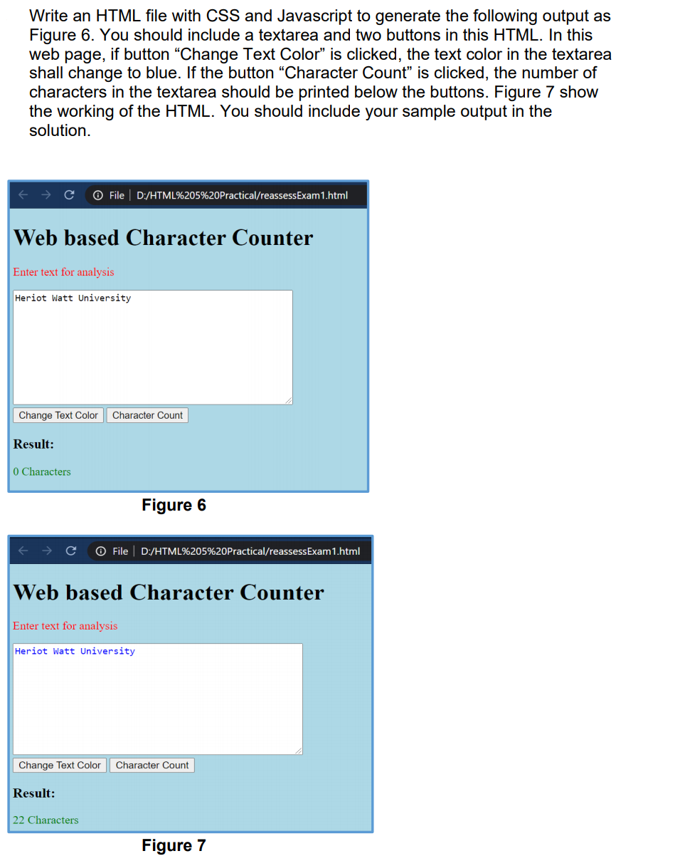 Solved Write an HTML file with CSS and Javascript to | Chegg.com