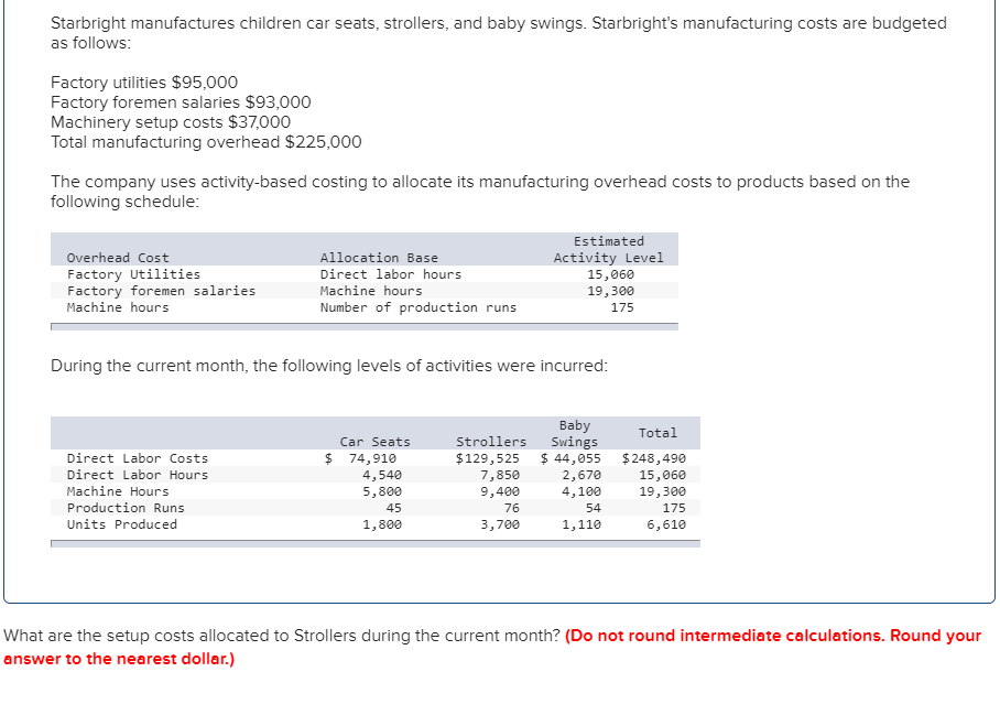 Solved Starbright manufactures children car seats,