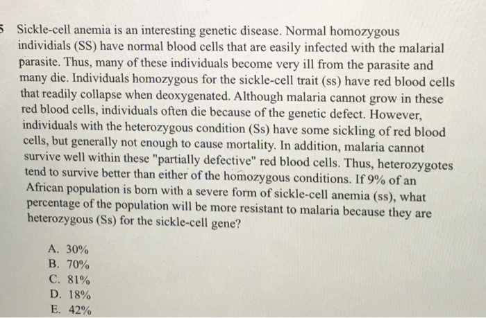 Solved 5 Sickle-cell anemia is an interesting genetic | Chegg.com