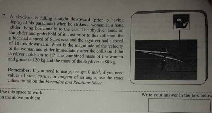 Solved 7. A Skydiver Is Falling Straight Downward (prior To | Chegg.com