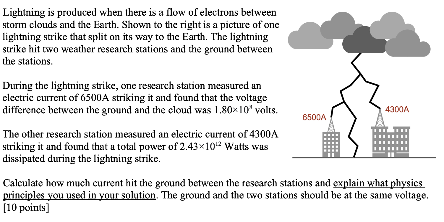Solved Lightning is produced when there is a flow of