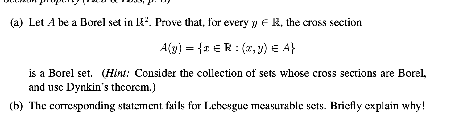 Solved (a) Let A Be A Borel Set In R2. Prove That, For Every | Chegg.com