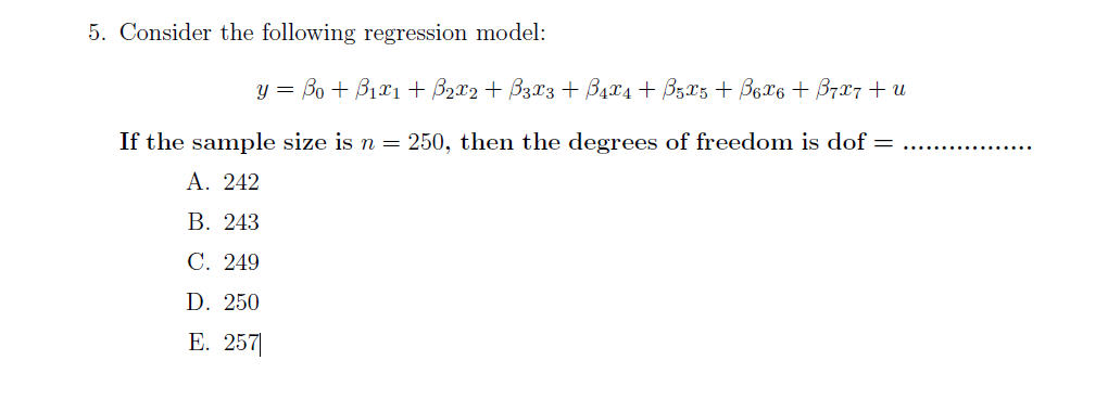 Solved Consider The Following Regression | Chegg.com