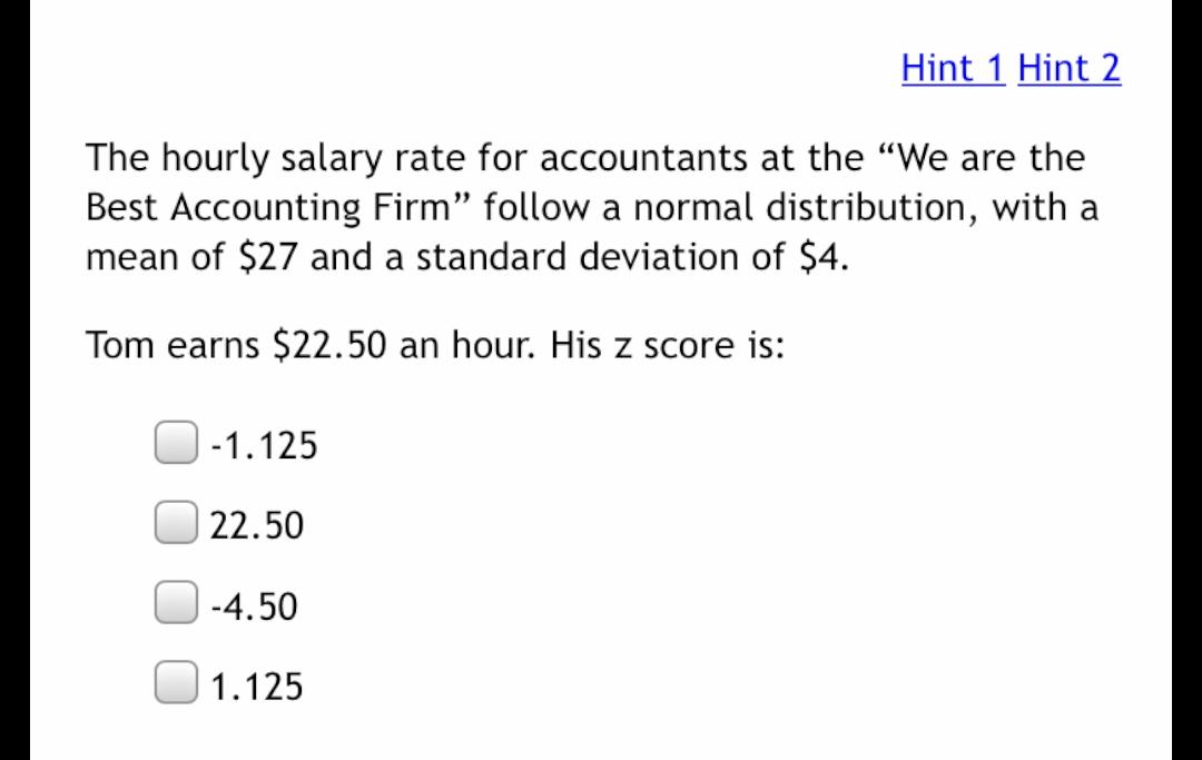 Solved Hint 1 Hint 2 The hourly salary rate for accountants