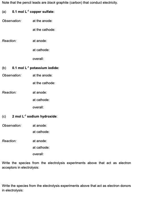 Solved Note that the pencil leads are black graphite