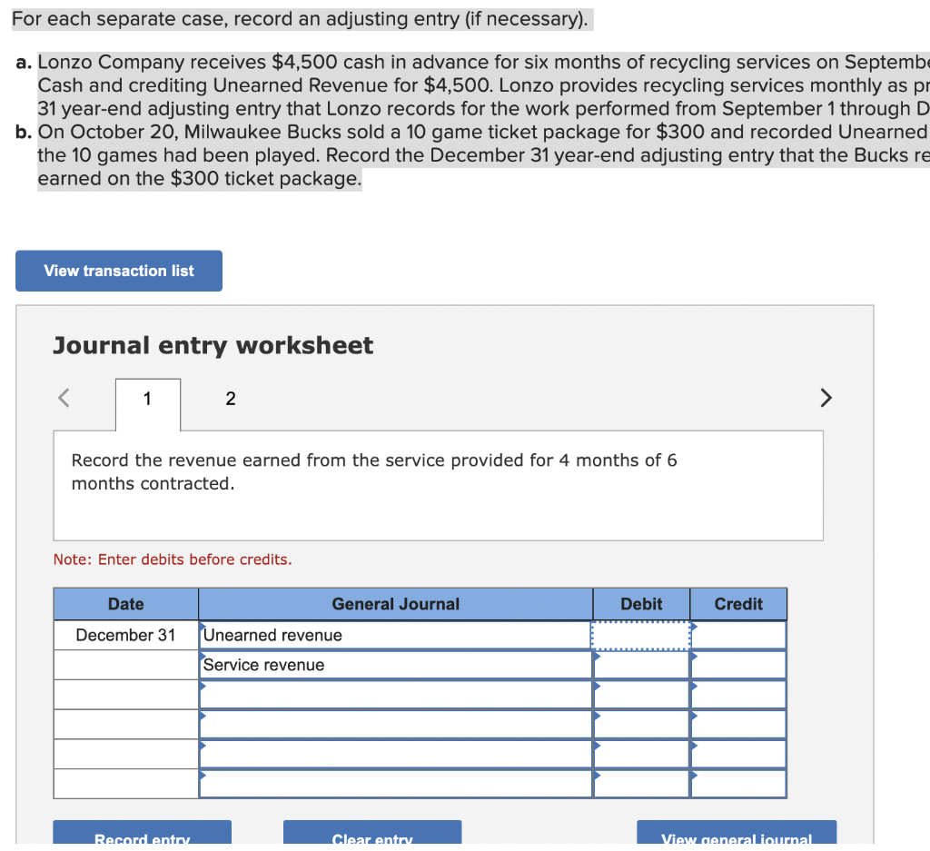 Solved For each separate case, record an adjusting entry (if 