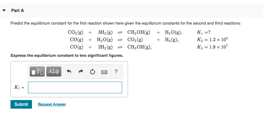 Solved Part A Predict The Equilibrium Constant For The First Chegg Solved Part A Predict The Equilibrium Constant For The First Chegg